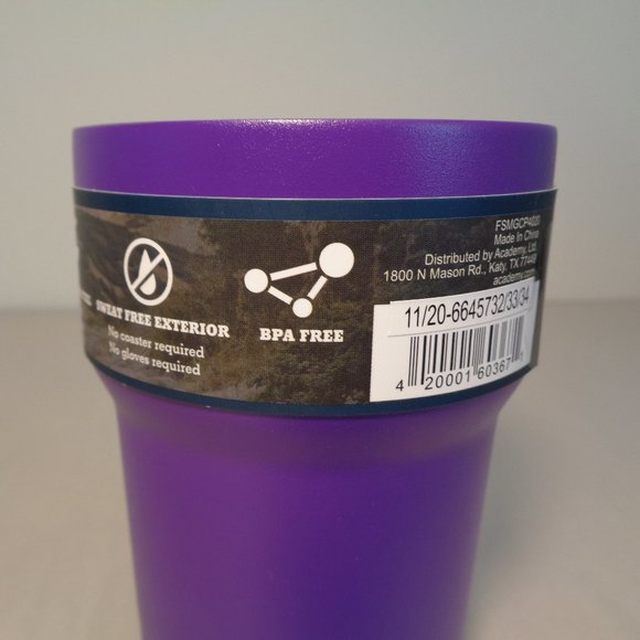 Magellan Outdoors 12 oz Stainless Steel New Purple Tumbler / Cup / Thermos - Picture 11 of 16